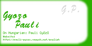 gyozo pauli business card