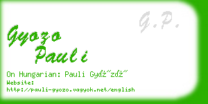 gyozo pauli business card